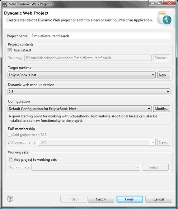 图 9 显示了如何创建 Web 项目