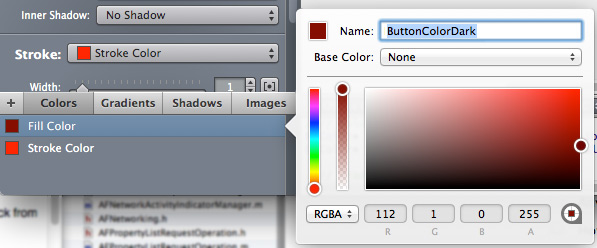rename color in PaintCode