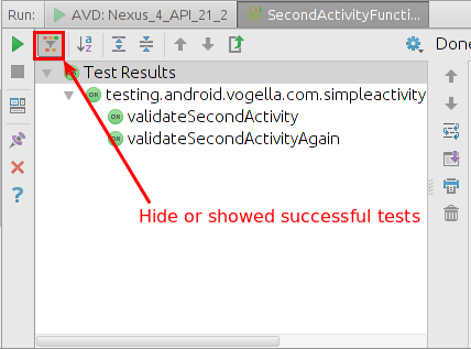 Android Studio see all tests