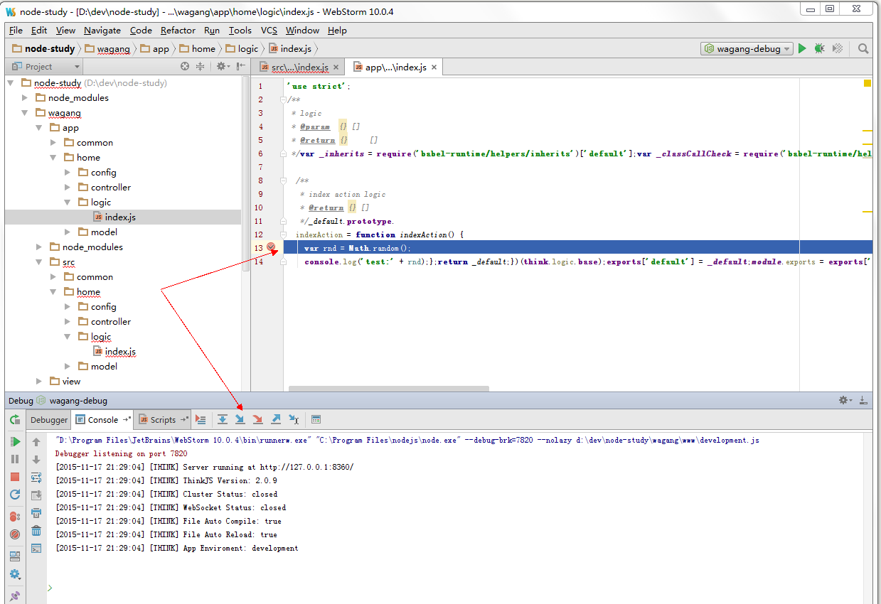 ThinkJS 项目用 WebStorm 来设置断点与调试-CSDN博客