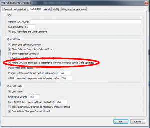 Error Code: 1175 You are using safe update mode and you tried to update ...