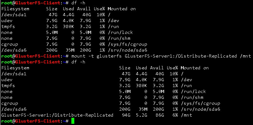 搭建GlusterFS集群-Distributed Replicated  Volumes