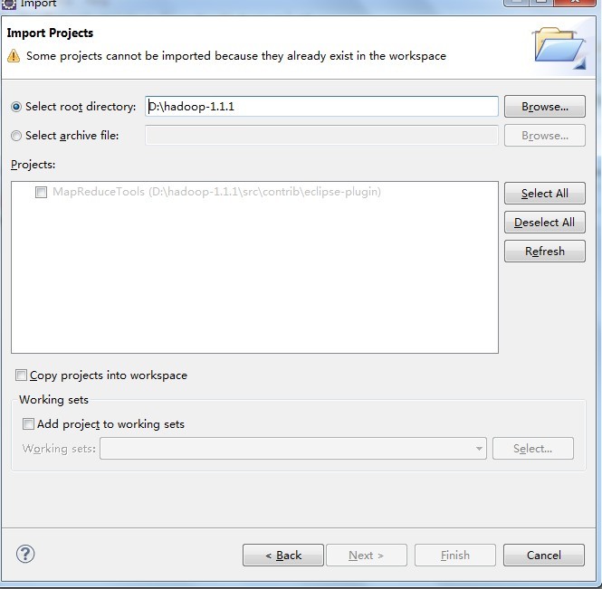 选择此项目后会显示加载此项目中的eclipse-plugin项目
