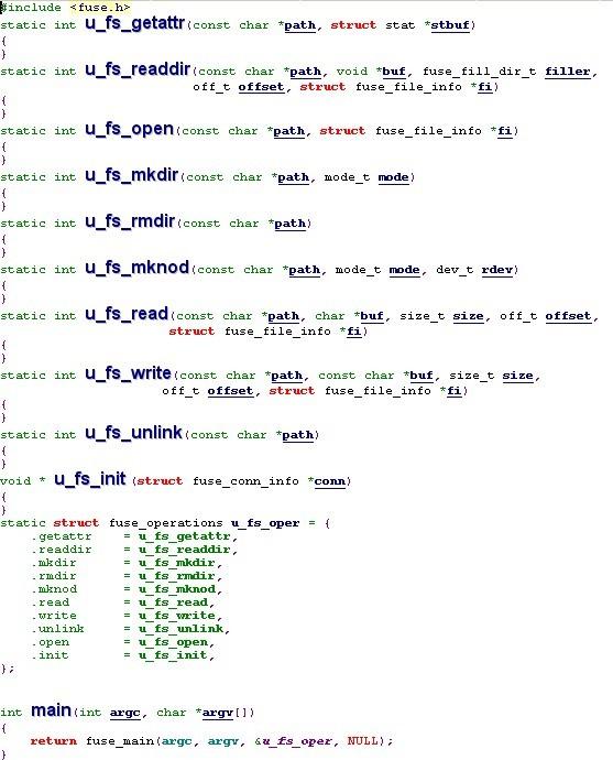 FUSE代码编写框架