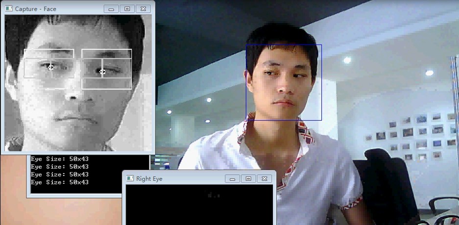 Opencv实时眼球追踪，解脱的你双手，让你的眼睛写代码！ 