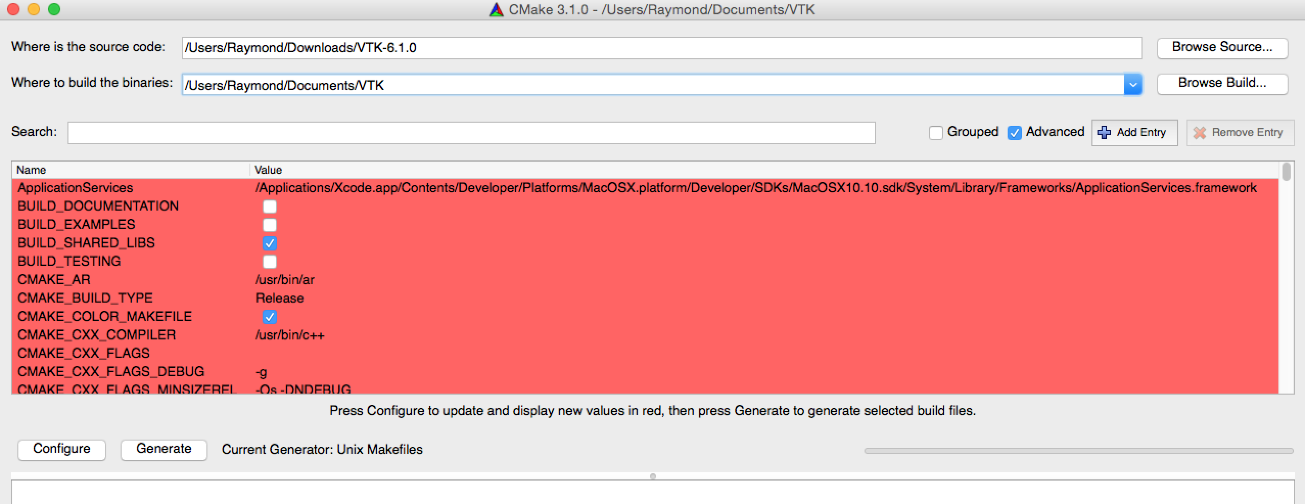 Mac OS X Yosemite下VTK6.1安装及其运行效果测试 