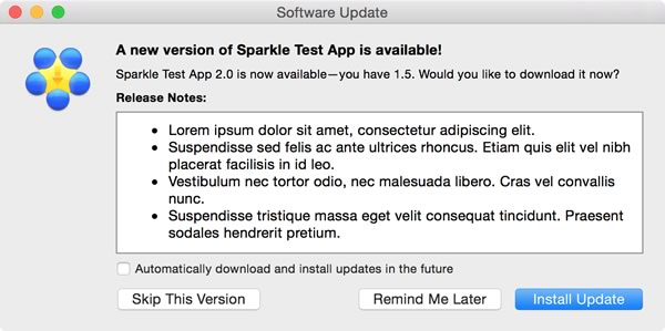 Sparkle OS X 软件更新框架