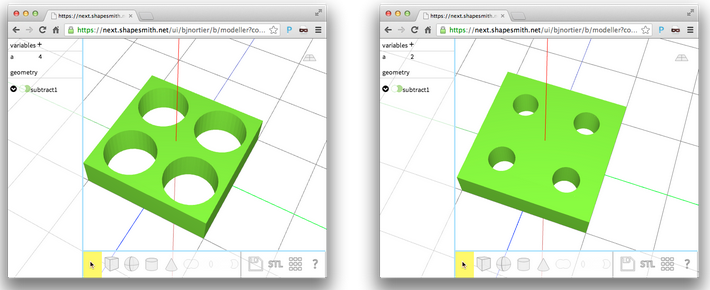 Shapesmith 浏览器中3D建模工具-卡核