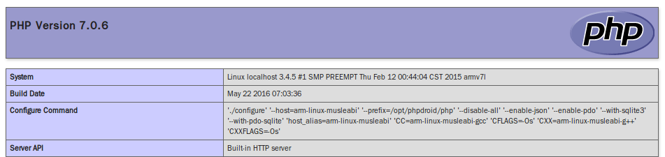64位Ubuntu 14.04上使用musleabi最小化交叉编译Android版PHP7 