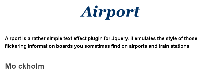 Airport Jquery Plugin