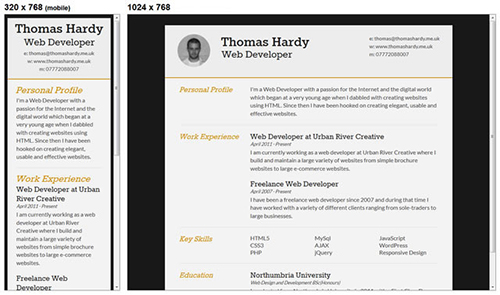 Responsive HTML CSS3 CV Template