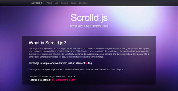 SMOOTHSCROLL js. Page scrolling. Scroll Effect. Modern Scroll код4010-70.