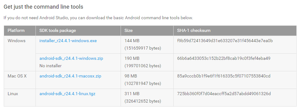 android studio的下载地址
