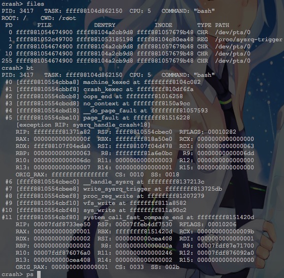 当时的内存信息就拿出来了 help一下你就知道