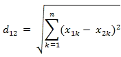 Euclidean distance n dimension