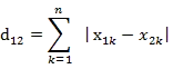 Manhattan distance n dimension