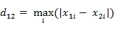 N-dimensional Chebyshev distance