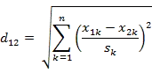 Normalized Euclidean Distance Formula