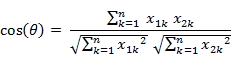 Cosine distance