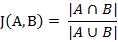 Jaccard similarity coefficient