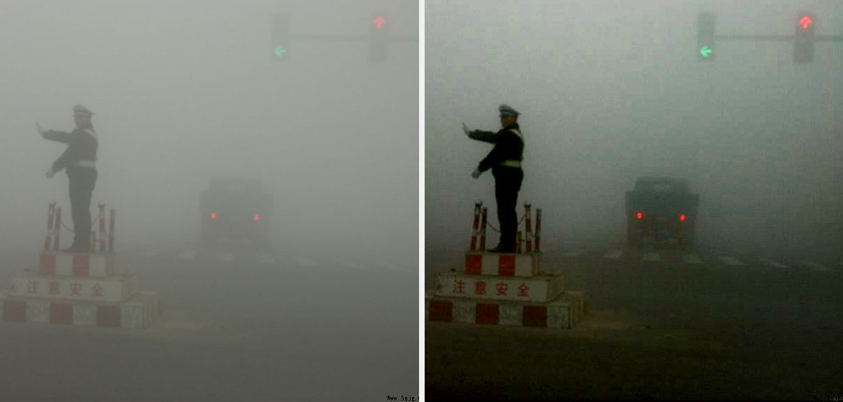 优化的对比度增强算法用于有雾图像的清晰化处