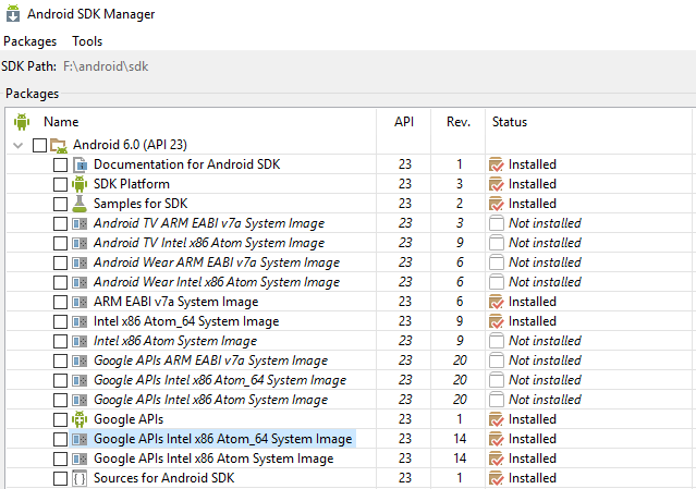 react native android sdk manager