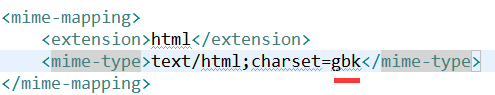 mime mapping text/html charset gbk