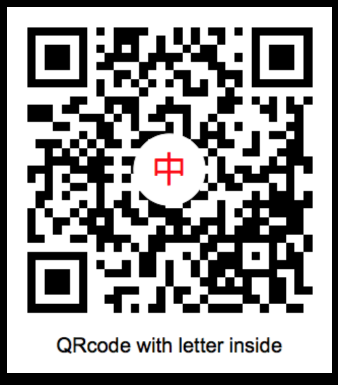 QR code showing text