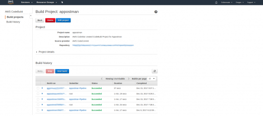 aws codestar build