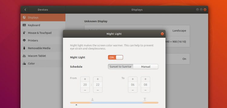 Ubuntu 18.04要做的事情 - 启用夜灯