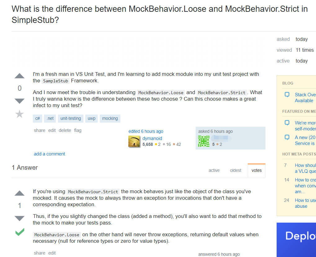 What is the difference between MockBehavior.Loose and MockBehavior.Strict in SimpleStub?