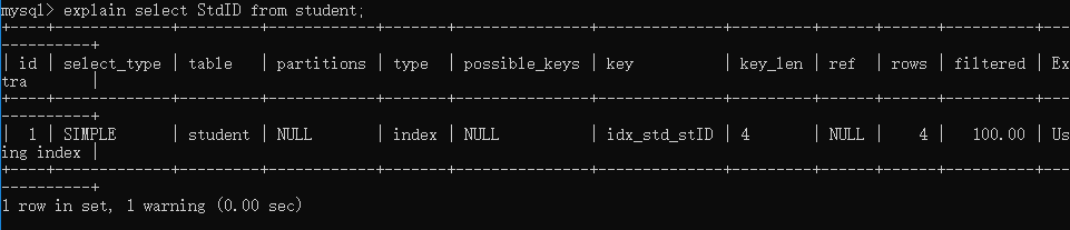 mysql_explain_StdID