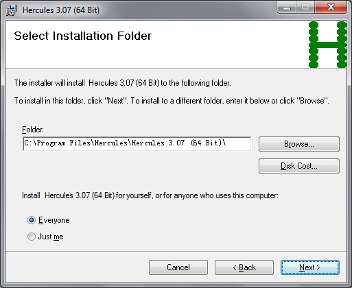 Figure 2: Installation Directory Selection (MSVC Installer Package)