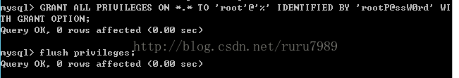 mysql给root开启远程访问权限，修改root密码 