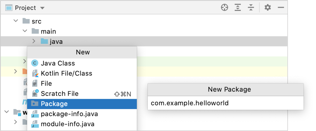 创建一个新的Java包