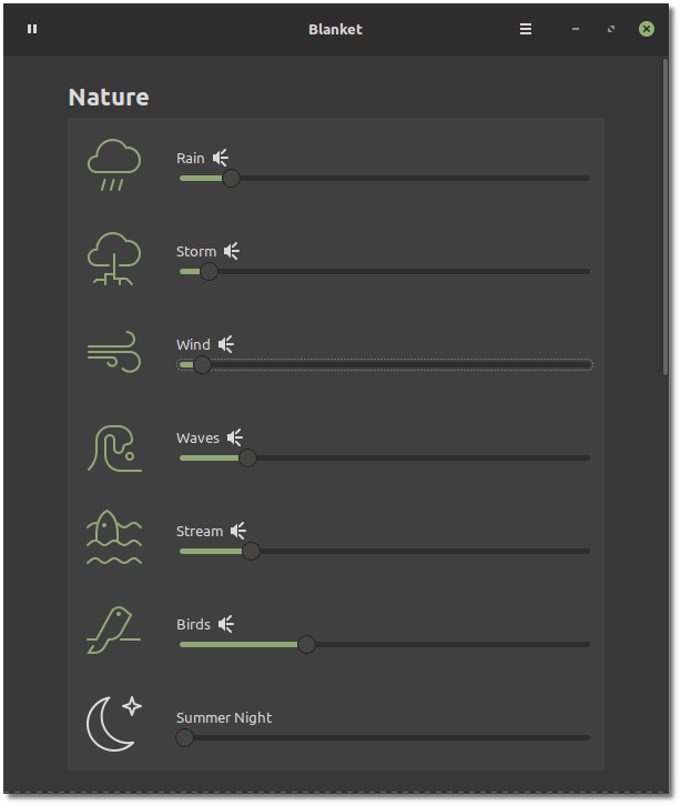 Blanket —— 环境噪音播放器