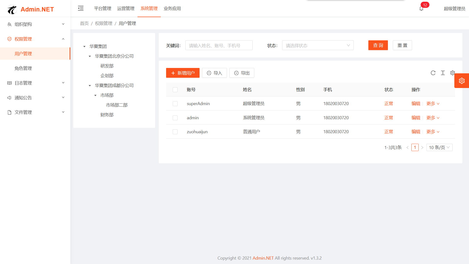 Admin.NET首页、文档和下载 - 基于.NET 的通用管理平台 - OSCHINA - 中文开源技术交流社区