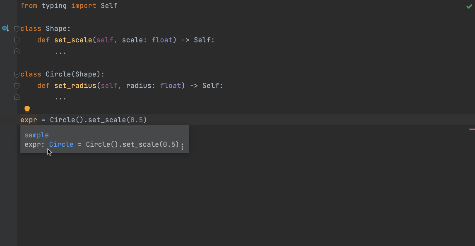 https://www.jetbrains.com/pycharm/whatsnew/img/2022.3/10_Editor_Python3_11_Self_type.png