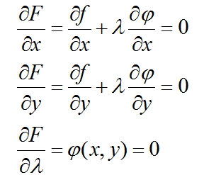 使用拉格朗日乘数法,首先构造一个辅助函数:f(x, y, λ)  = f(x, y)