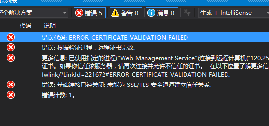 Vs Webdeploy Error Certificate Validation Failed Csdn