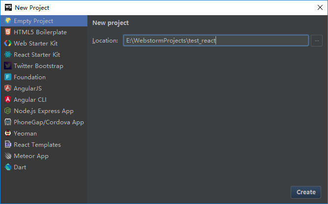 creatProjectOf test_react