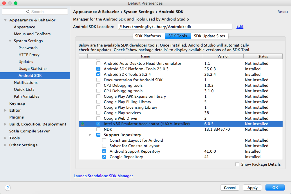 Intel x86 Emulator Accelerator (HAXM installer)安装