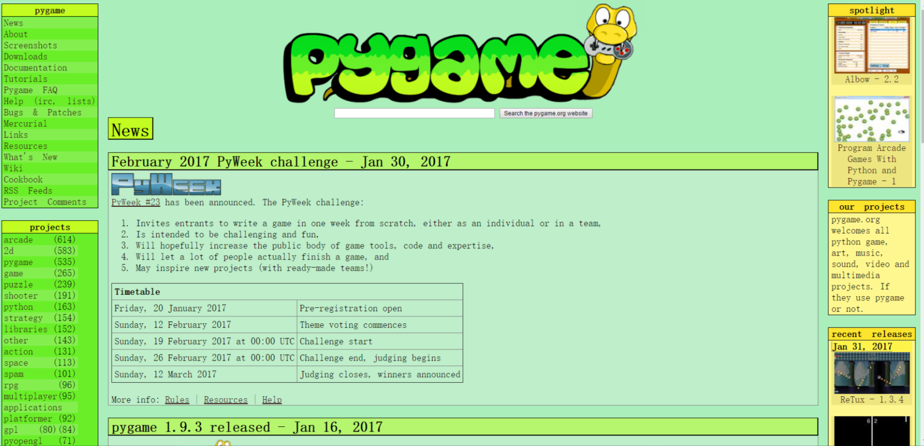 Https www pygame org download shtml