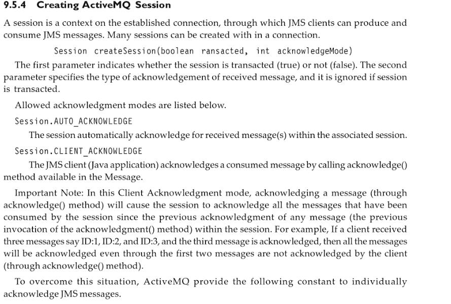 ActiveMQ中Session以及消息ACKNOWLEDGE不同方式的说明 