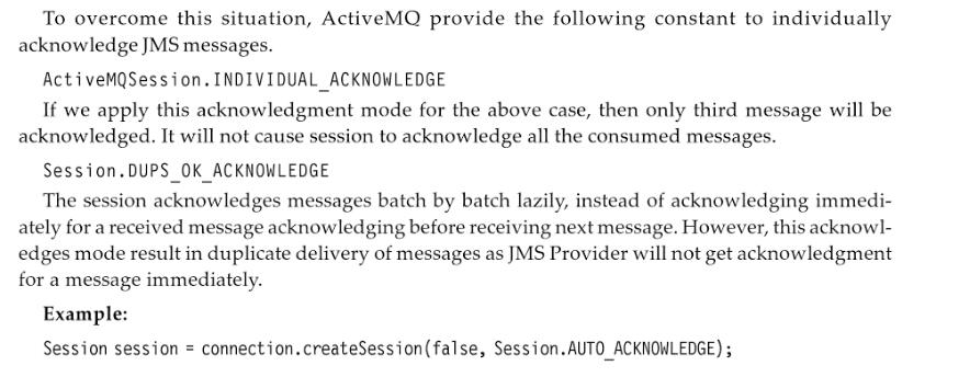 ActiveMQ中Session以及消息ACKNOWLEDGE不同方式的说明 