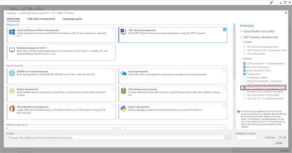 Framework 4.7 2 windows 7. Visual Studio 2017 добавить. Net Framework 4. 7. Visual Development Tools;. Net from work 4.7 Microsoft com.