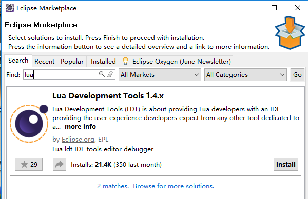 Eclipse安装Lua开发插件 