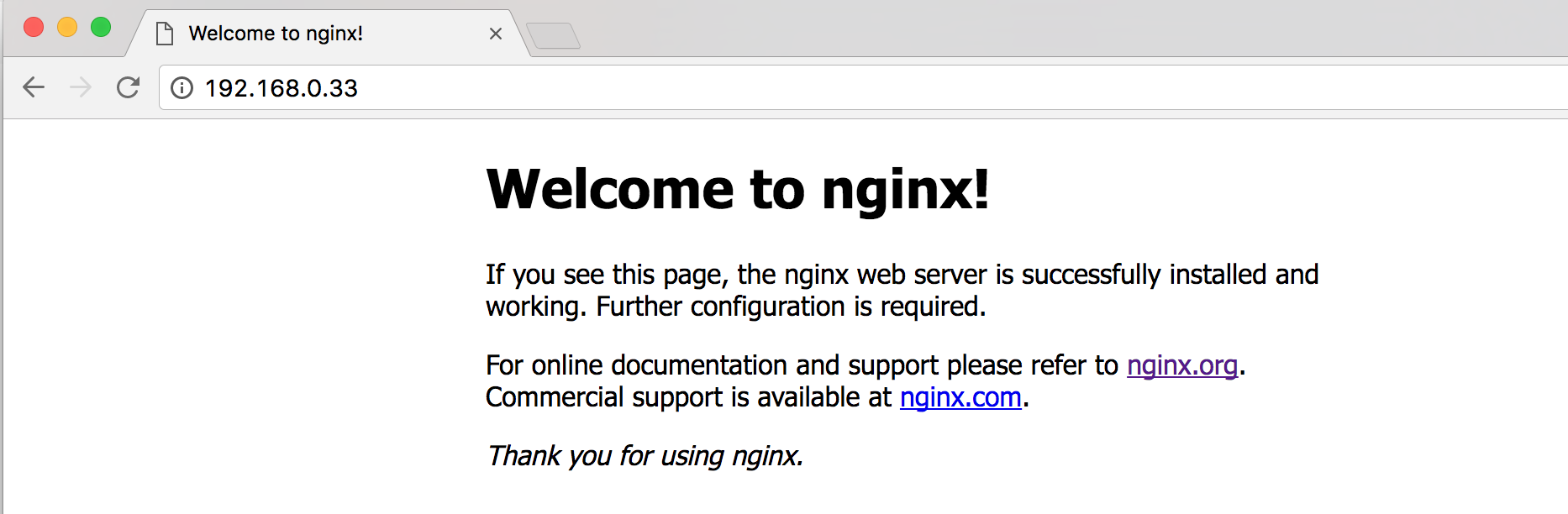 Localhost Welcome to nginx. Nginx web Server successfully installed Ubuntu. Nginx index html