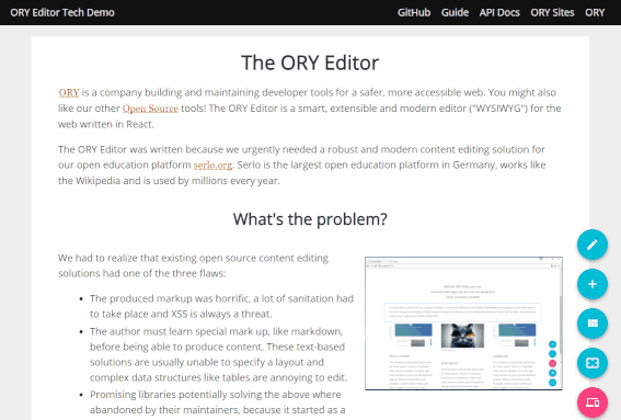 ORY Editor 0.2.16 发布，基于 React 的编辑器