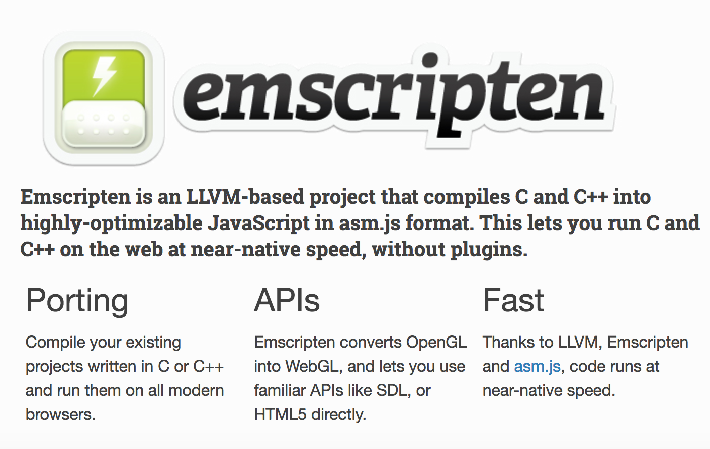 Emscripten 1.38.16 发布，LLVM 转 JavaScript 编译器